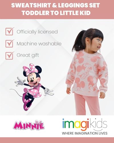 Image of Disney Minnie Mouse Girls' Fleece Sweatshirt and Flare Pant Set for Baby & Kids