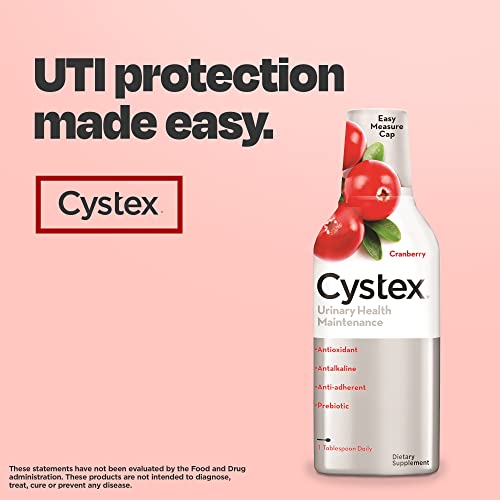 Cystex Urinary Tract Infection Support, Cranberry Prebiotic Supplement For Uti Protection & Urinary Health Maintenance, D-Mannose & Vitamin C, 7.6 Oz (2 Pack) #TOP6