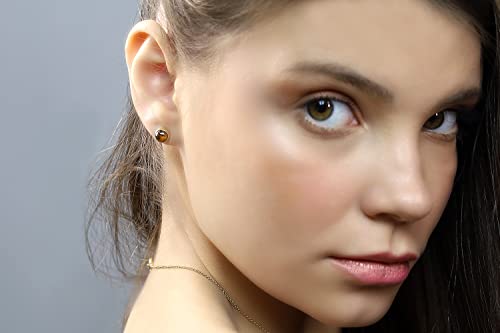 Boucles d'oreilles en argent oeil de tigre, le cadeau d'anniversaire idéal dans son écrin - 2