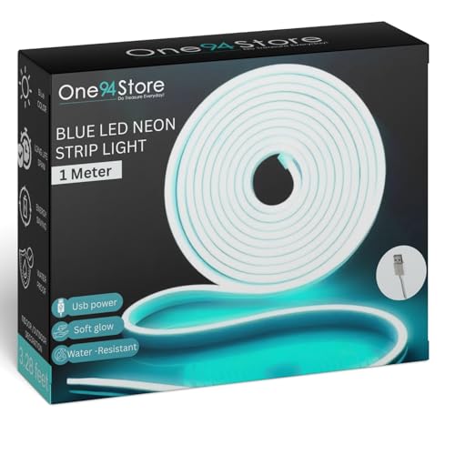 One94Store LED Neon Strip Light 1M – USB Powered, Flexible Waterproof Rope Light DC 5V with Button Switch | Ambient LED Lighting for Home, Bedroom, DI