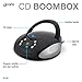 GPX, Inc. Portable Top-Loading CD Boombox with AM/FM Radio and 3.5mm Line in for MP3 Device - Black