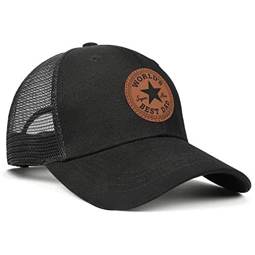 Worlds Best Dad Ever Hat Fathers Day Birthday Gifts For Dad Papa From Daughter Son Black Trucker Hat #TOP2