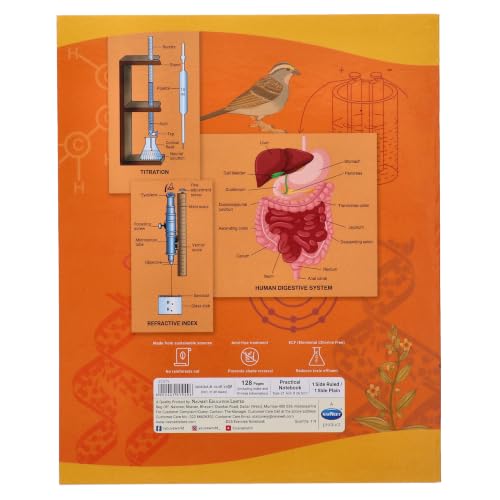Image of YOUVA Navneet | Hard Bound Combined Practical Book | Physics, Chemistry & Biology | 21.5 x 26.5 cm | 1 Ruled & 1 Plain | 128 Pages | Pack of 1