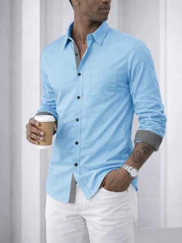 Image of Noble Monk Men's Full Sleeve Shirt | Casual Shirt for Men | Stylish Cotton Blend | Comfortable Everyday Wear | Button Down Clothing | Travel & Outdoor Apparel