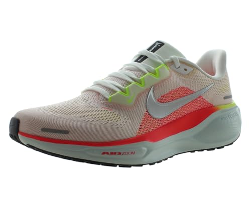 Image of Nike Air Zoom Pegasus 41 Unisex Shoes Size 9.5, Color: Summit White /Chrome-Multi-Colored