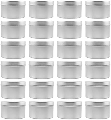 Cornucopia 8-Ounce Metal Candle Tins (24-Pack); Round Containers For Candles, Arts & Crafts, Storage & More, Bulk Quantity
