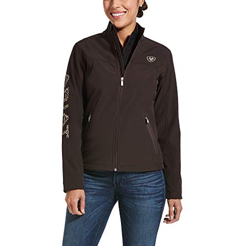 ARIAT Women's Coffee Bean and Leopard New Team Softshell Jacket Coffee X-Large