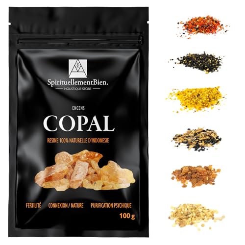 Incienso de Resina 100% Natural Sagrado Puro en Grano 50g- 100g para Fumigación, Quemador de Perfume o Incensario - Alternativa a Incienso en Barra o Cono (Copal, 100 gr)