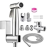 Bidet Handbrause Set, Premium rostfreier Stahl Bidet Handbrause mit G1/2 Ventil und eine G3/8, Bidet Sprayer für Dusche Badezimmer Hygiene Toilettenpapier Windelreinigung