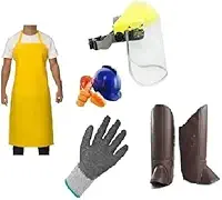 Kit Roçadeira Jardineiro Avental Plug de Silicone Luva Corrugada Perneira Protetor Facial