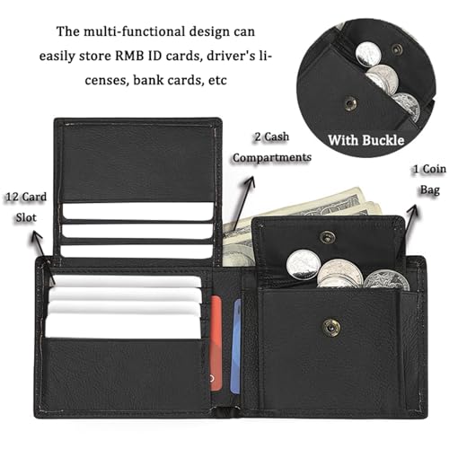 Wallet For Man - Genuine Cow Leather-Bifold Wallet, Slim Minimalist Front Pocket Card Holder, Extra Capacity with 12 Card Slots, Gift For Father3