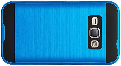 Galaxy J3 Case, Galaxy Sky, Galaxy Express Prime Case, Galaxy Sol, Galaxy Amp Prime [Shock/Impact Resistant] Brush Hybrid Defender Protective Case Cover for Samsung Galaxy J3/J3 V, Blue