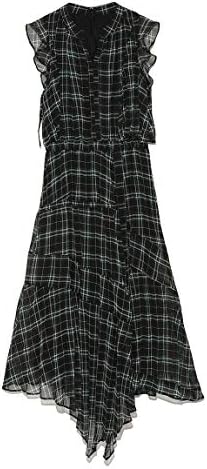 Amazon Co Jp Snidel スナイデル チェックパターンデザインロングワンピース Grn 1 服 ファッション小物