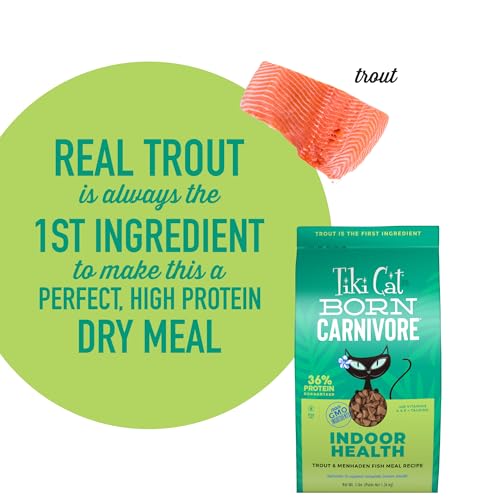 Image of Tiki Cat Born Carnivore Indoor Health Non-GMO, Trout and Menhaden Fish Meal Recipe 3 lbs.