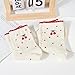 Knagsfa 2 Pairs Women's Cute Crew Socks, Casual Athletic Cotton Cherry Calf Novelty Socks for Women