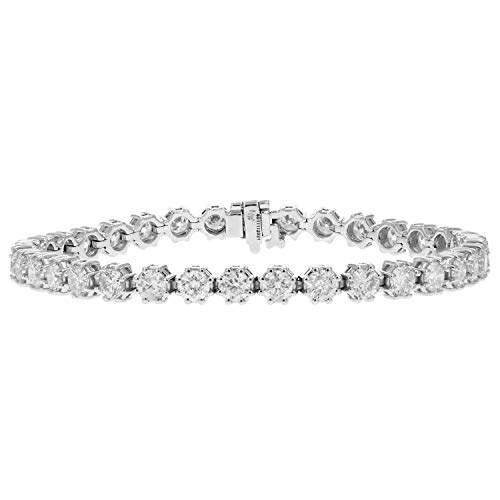 8.55 CT I1-I2 IGI Certified Diamond Bracelet 14K White Gold 8 Prong (H-I)