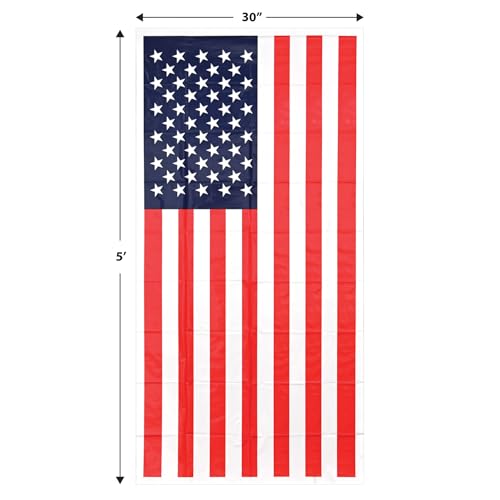 Image of Beistle American Flag Door Cover, 30 by 5-Feet,Red /White /Blue