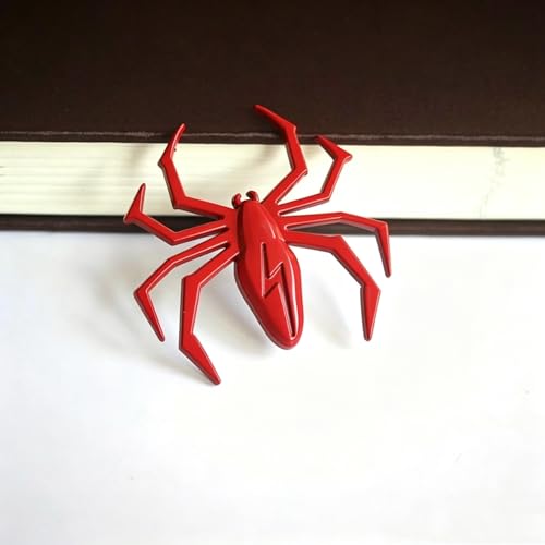 Image of 3D Spider Chrome Emblem Badge Sticker Decoration for Car, Truck, Motorcycle, RV, Scooter, SUV, Door, Window (Red Flash Spider)