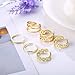 FUNRUN JEWELRY 5PCS Adjustable Toe Ring for Women Girls Open Tail Ring Band Hawaiian Foot Jewelry Gold Tone
