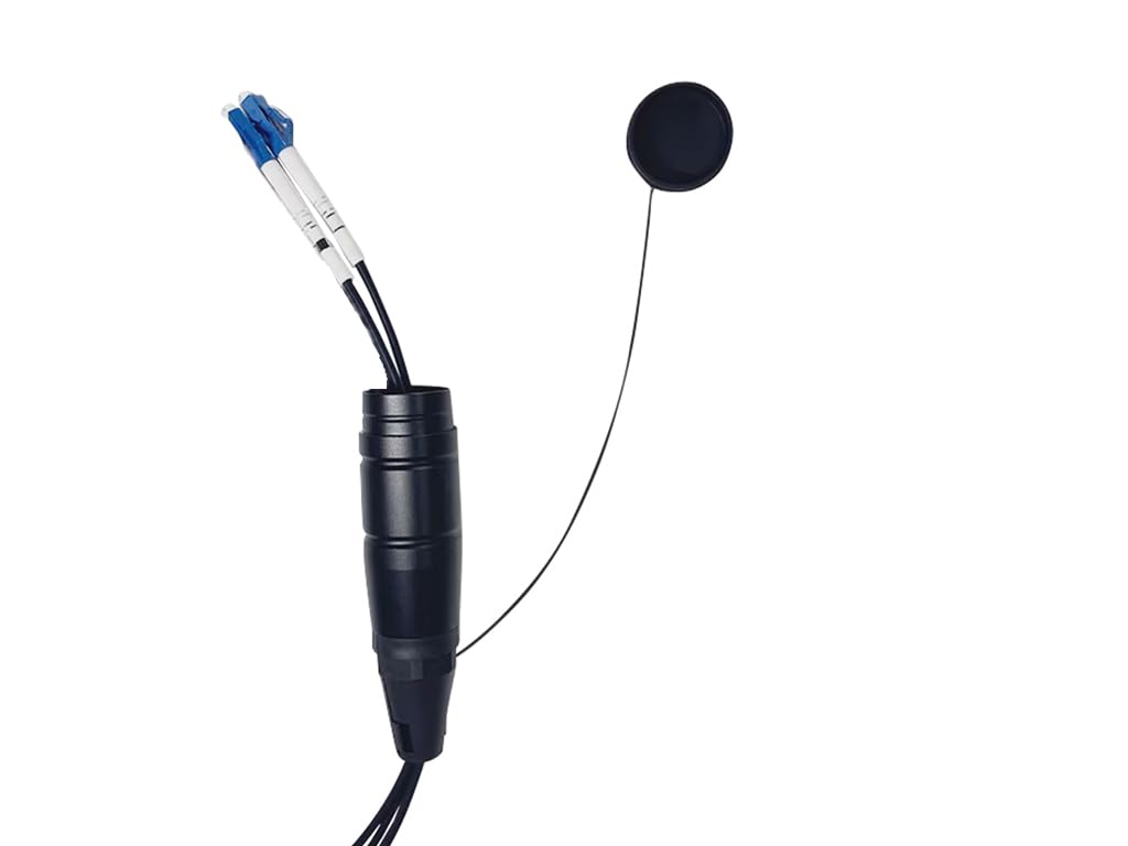 Outdoor Armored Fiber Optic Cable LC to LC 2 Strands Single Mode with Protective Cap (1500, feet)