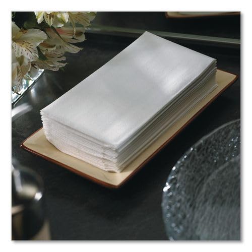 Boardwalk Linen Feel Disposable Guest Paper Towels, 500 Count, 1-Ply, 12"x17", White, Ultra-Soft, Highly Absorbent, Folded, Bathroom, Made in the USA