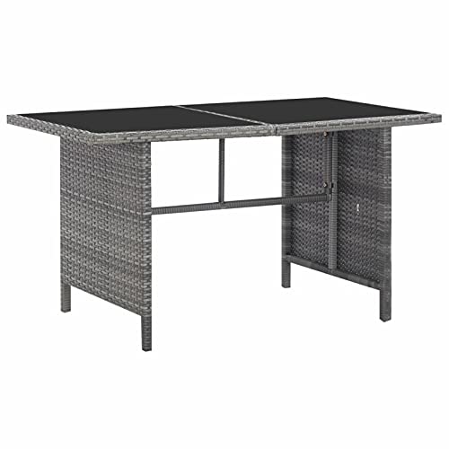 Gecheer 5-TLG. Garten Essgruppe Loungemöbel Poly Rattan Sitzgruppe Gartenlounge Gartenmöbel Set bis 8 Personen, Grau – Bild 7