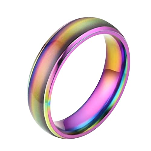 Anillos De Humor - Anillo Que Cambia De Color | Alianza De Boda De Acero Inoxidable | Anillos De Mujer Con Anillo Con Relieve De Temperatura | Anillos De Boda Y Cumpleaños, Regalo Para Niña Y Niño