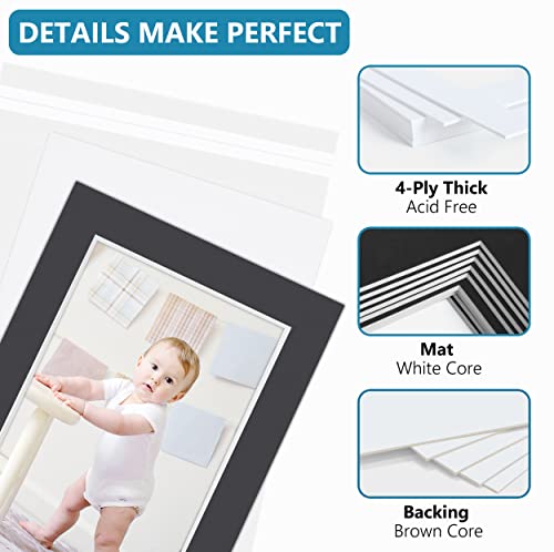 Somime 10 Pack 11x14 Black Picture Mat Kit for 8.5x11 Photo with Bevel Cut by Somime - Image 4