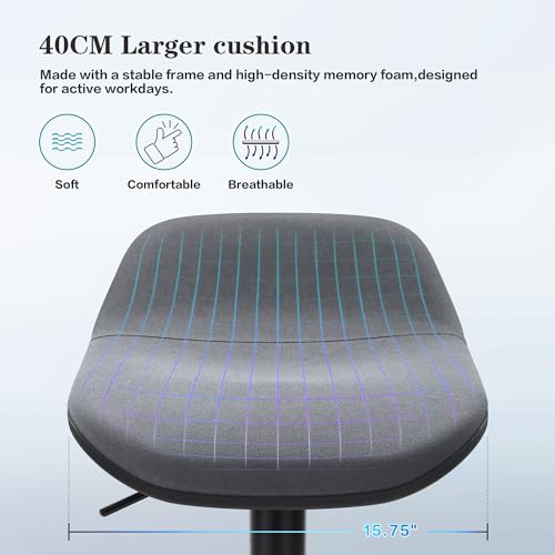 Image of IWMH Standing Desk Stool, Adjustable Standing Desk Chair, Sit Stand Stool | Height Adjustable Sit Stand Desk Stool, Ergonomic 360 Swivel Leaning Stools with Footrest for Office Home (Black)