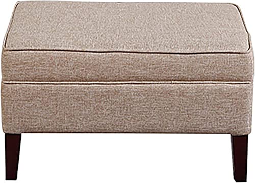 Banc de rangement rembourré haut de gamme avec pieds en bois massif marron - 2