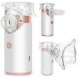 Zwei Arbeitsmodi - Inhalationsgerät hat zwei Betriebsmodi, der erste ist ein starker Modus, der für Erwachsene empfohlen wird, die Zerstäubungsgeschwindigkeit des starken Modus beträgt ≥0,3 ml/min. Drücken Sie die Taste erneut, um den für Kinder geeigneten milden Modus zu verwenden. Die Zerstäubungsgeschwindigkeit des milden Modus beträgt 0,2 ml/min. Wählen Sie den Modus, den Sie brauchen!