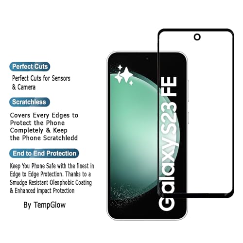 Image of Screen Protector for Samsung Galaxy S23 FE 5G (Black) Tempered Glass Edge-to-Edge 6D Screen Guard With Installation Kit