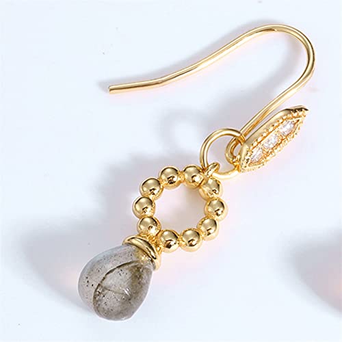 Pendientes de plata 925 hipoalergénicos con labradorita natural 5