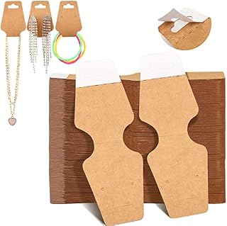 400 Jewelry Display Cards with Adhesive Kraft Paper Cards Necklaces, Keychains, Bracelet Display Cards, Jewelry Display Cards for Necklaces