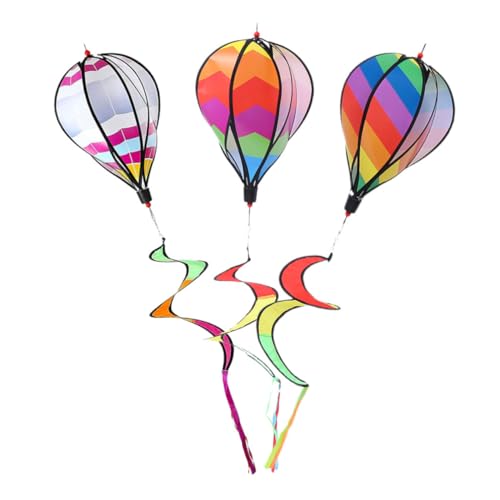 POPETPOP 3Pcs Hot Air Balloon Wind Spinner Outdoor Hanging Decor for Garden and Patio Eye Catching Whimsical Spinners for Camping and Picnics