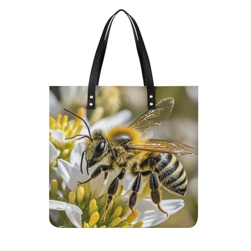 Sac fourre-tout en cuir blanc Honey Bee le cabas idéal pour le bureau et les cours