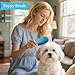 Comma-Shaped Small Dog Brush and Cleaning Comb, Fit for Yorkie, Shih Tzu, Maltese Maltipoo Pomeranian - Gentle Soft Bristles for Effortless Pet Hair Removal, Puppy Essentials (Blue)