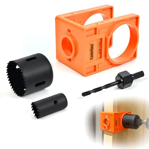 Luckyway Door Lock Installation Kit for 1-3/8" - 1-3/4" Wooden Doors with Guide Template, Door Lock Hole Saw