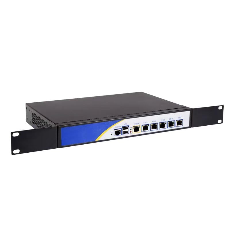 Rackmount 1U J4125 Quad Core Firewall Micro Appliance, Mini PC, Nano PC, Router con 8G RAM 128G SSD, 6 RJ45 i226-V 2500M Port AES-NI Compatible with pfsense opnsense