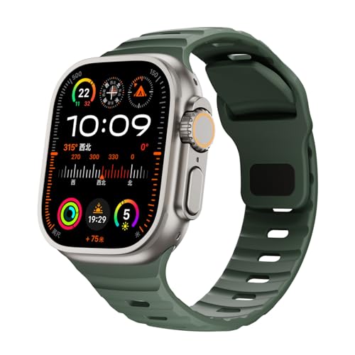 Sport Silicone Bands Compatible with Apple Watch Band 49mm 46mm 45mm 44mm 42mm 41mm 40mm 38mm, Soft Waterproof Replacement Strap for iWatch Series 11 10 9 8 7 6 5 4 3 2 1 SE 3 2 1 Ultra 3 2 1 Men Women