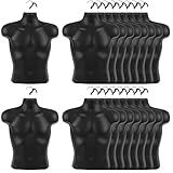 Lallisa 6 Pack Male Mannequin Torso Dress Form T-Shirt Display Half Mannequin Body Rounded Waist Hollow Back Body with Hanging Hook for Clothes Retail Display Suit Shows Photo Design Sewing (Black)