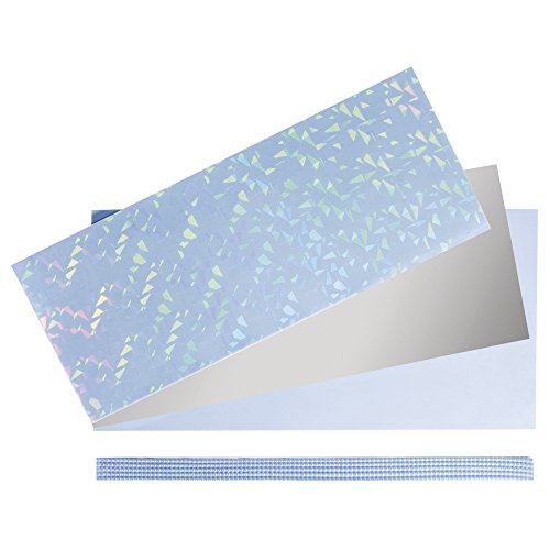 Rayher 31567358 Verzierwachs-Set Baby, 8 Verzierwachsplatten/-streifen, blau/weiß-Töne, Wachs zum Kerzen verzieren, ideal für Taufkerzen, Wachsfolie