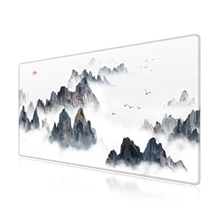 LL-COEUR XXL Tapis de Souris de Jeu 70x40x0,3cm, Large sous Main de Table Déco Bureau avec Bords Surpiqués pour Clavier, PC (700x400x3mm, Paysage 4)