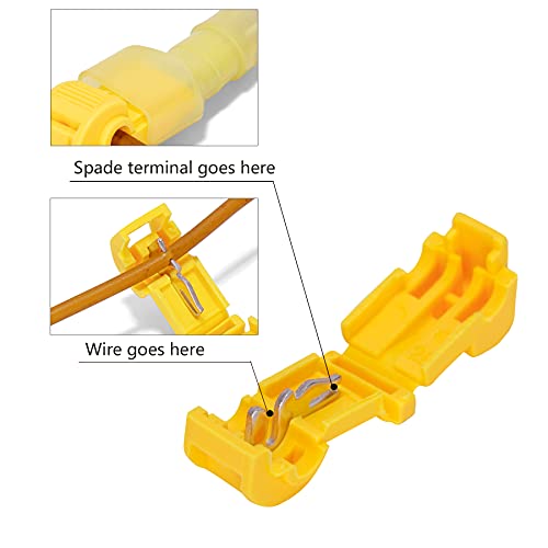 Ginsco XJ100CL 100 Pcs/50 Pairs T-Tap Wire Connectors, Ginsco Quick Splice Self-Stripping Electrical T-Tap Wire Terminals thumb #6