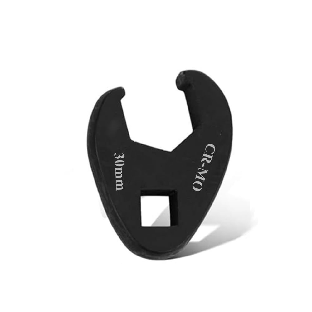 FLZOSPER 1/2” Drive Metric 30mm Fractional Crowfoot Flare Nut Wrench, Fully Polished Ratcheting Crowfoot Wrench，Open End Crows Foot Wrench，Black