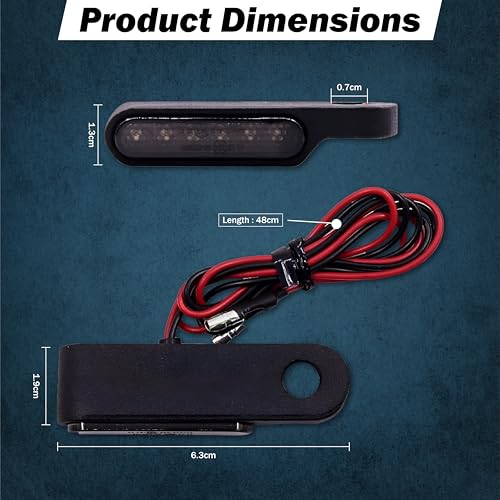 Image of OBEROI'S TRADERS Universal Handlebar LED Turn Signal Indicator Light for Motorcycle | Mini Amber Blinker | Waterproof, Energy Efficient, Bright Flashing Light | Bike Indicator Lamp