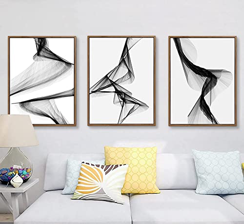 Peinture abstraite noir et blanc affiche decoration murale aesthetic - 4