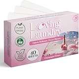 Clean Eco Friendly Dryer Sheets + Fabric Softener | Plant Based, Non Toxic, Healthy, Chemical Free, Long lasting Scent | Soften & Removes Static | 40 Sheets (LOVING LAUNDRY)