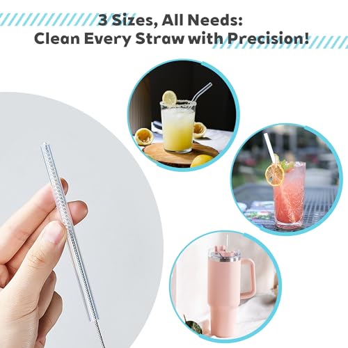 Image of Sosmar 6 Pack Water Bottle Cleaner, Stanley Cup Cleaner Brush Kit with Long Silicone Bottle Brush, 3 Size Straw Cleaner Brush, 4 in 1 Bottle Gap Cleaner Tumbler, Sports Water Bottle