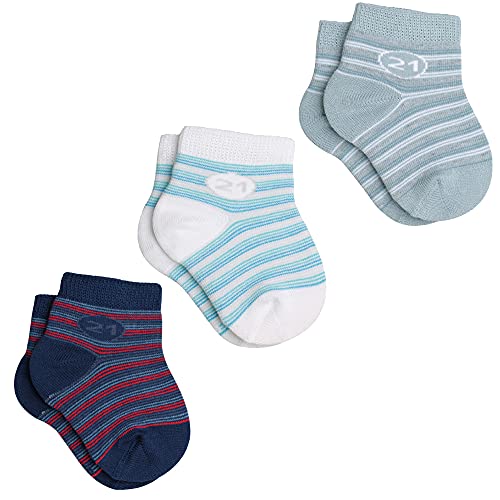Kit 3 Pares Meia, Lupo, Bebê-meninos, Branca/Indigo/Marine, 16 a 19
